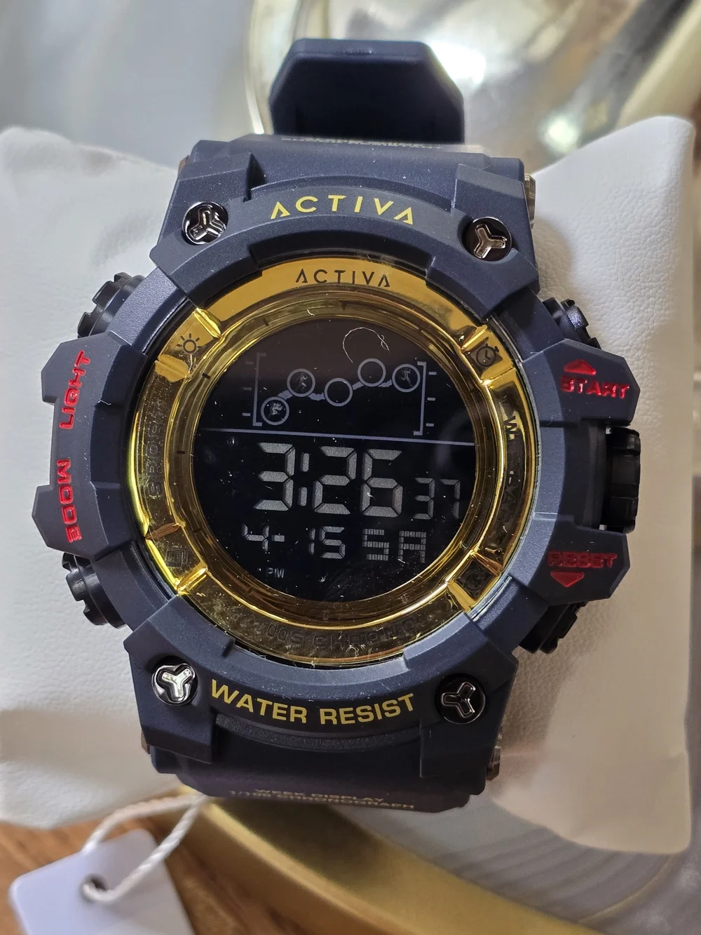 Ativa Black and Gold Digital Sports Watch - Water Resistant